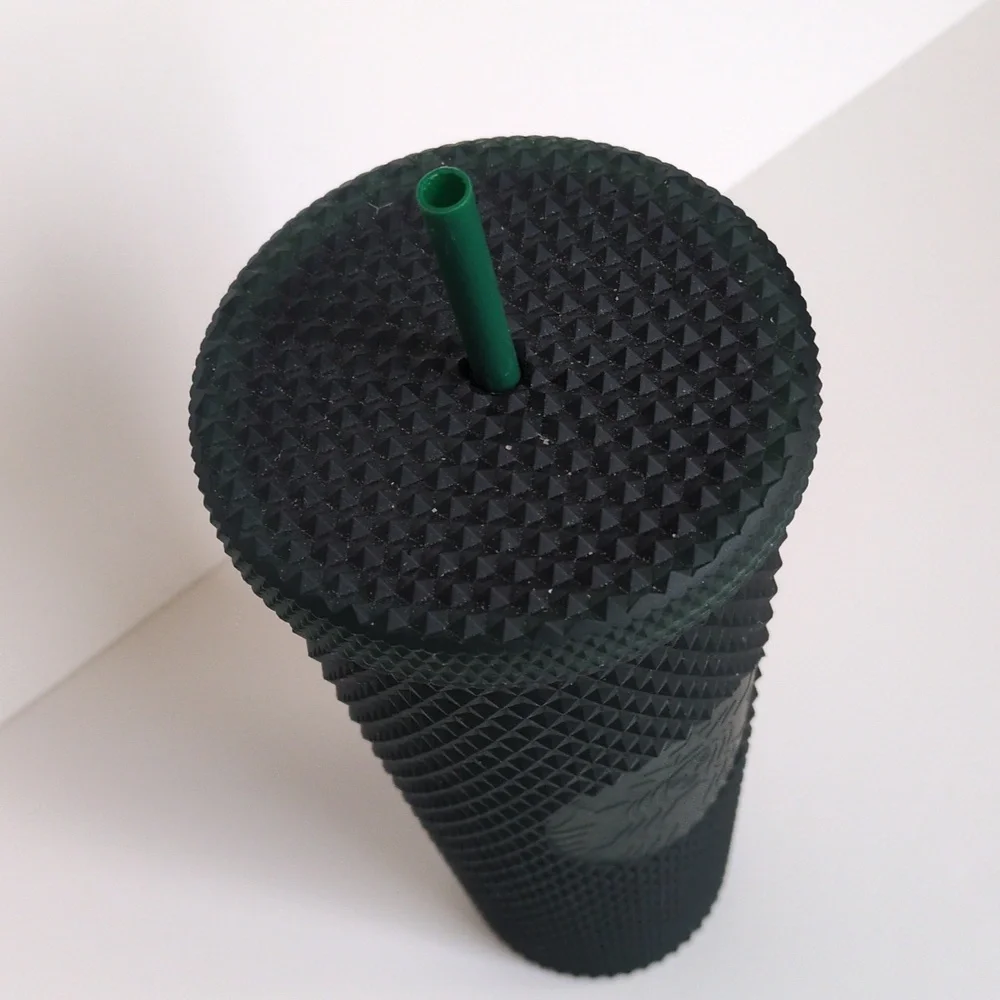 Starbucks 2022 Matte Studded Iced Cold Tumbler - Venti Dark Green with Lid Straw